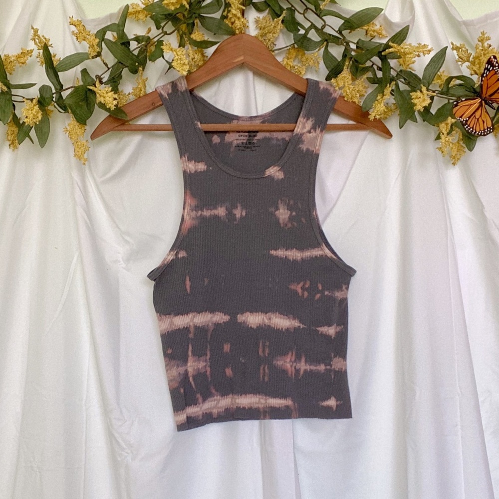 SOLD Hand Bleach Dyed Cut Off Ribbed Tank Top - Picture 4 of 14